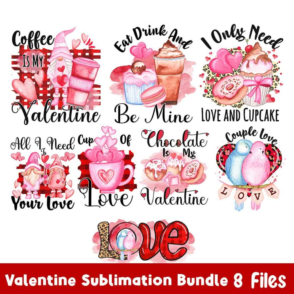 Valentine Sublimation bundle PNG - MasterBundles