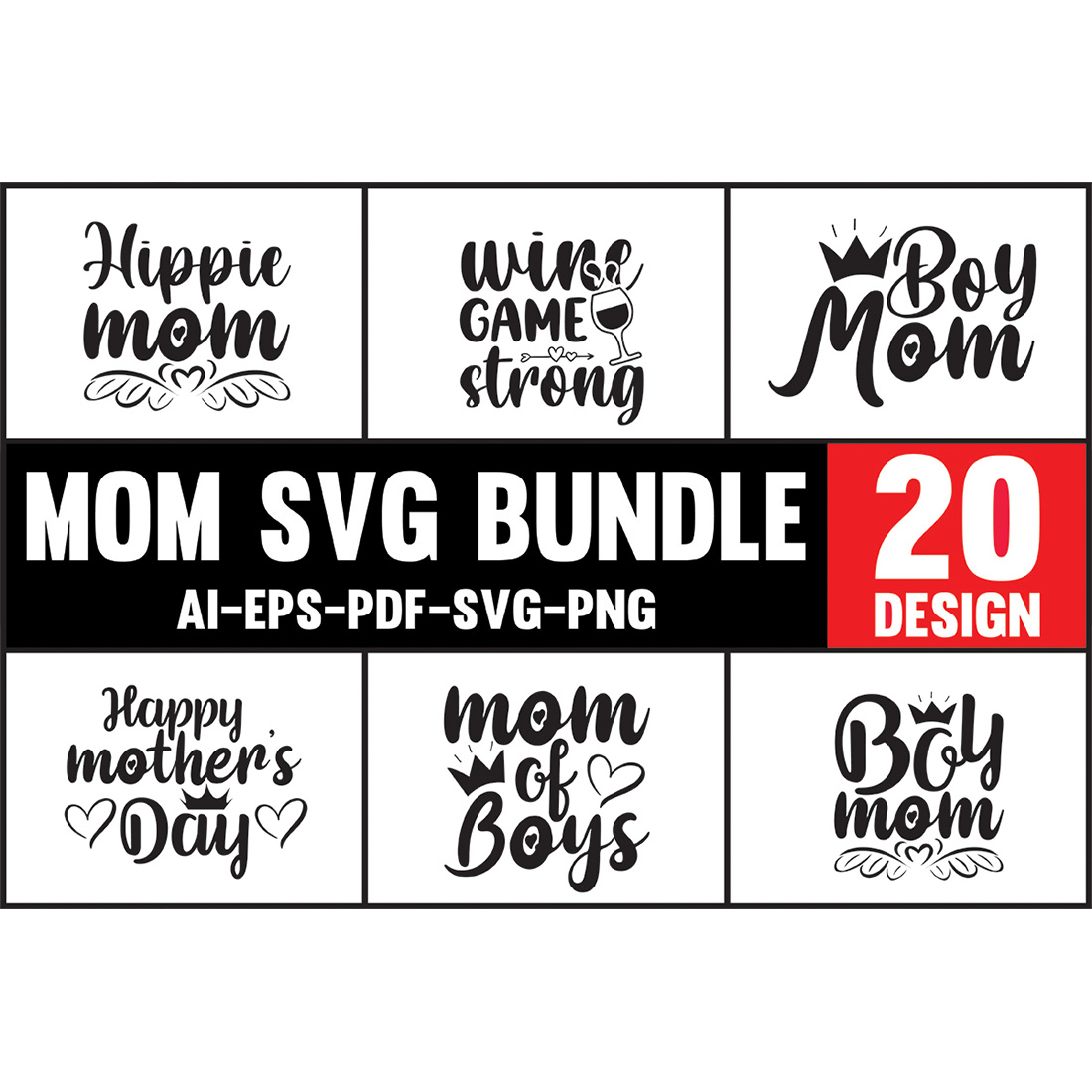 Mom SVG Design Bundle main cover