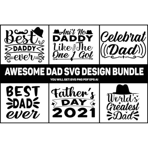 Dad SVG Designs Bundle cover image.