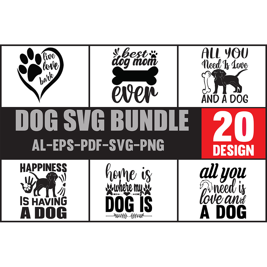 Dog SVG Design Bundle main cover