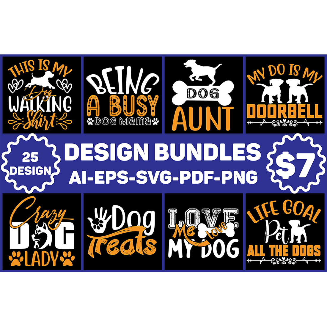 Dog SVG Design Bundle main cover.