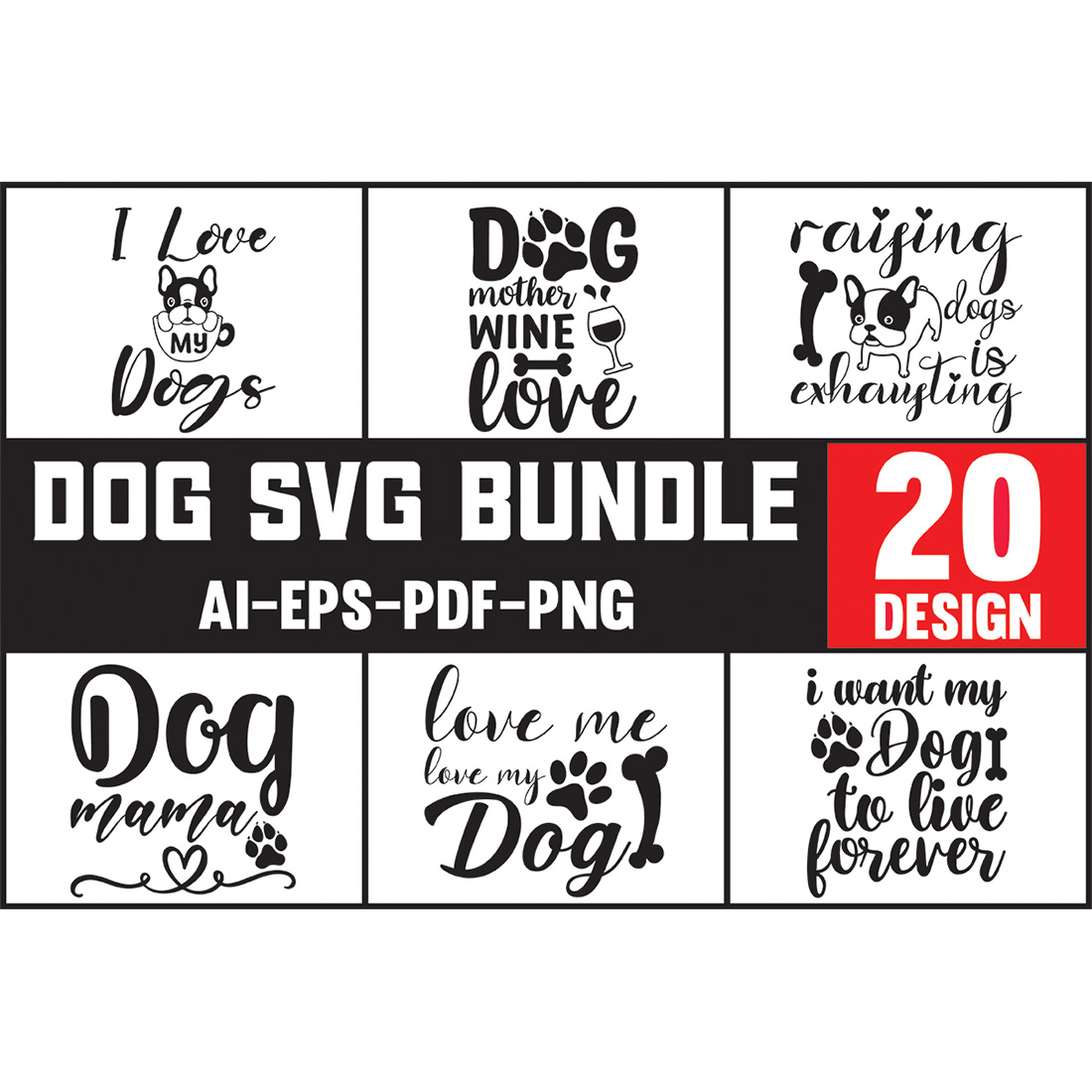 Dog SVG Design Bundle main cover