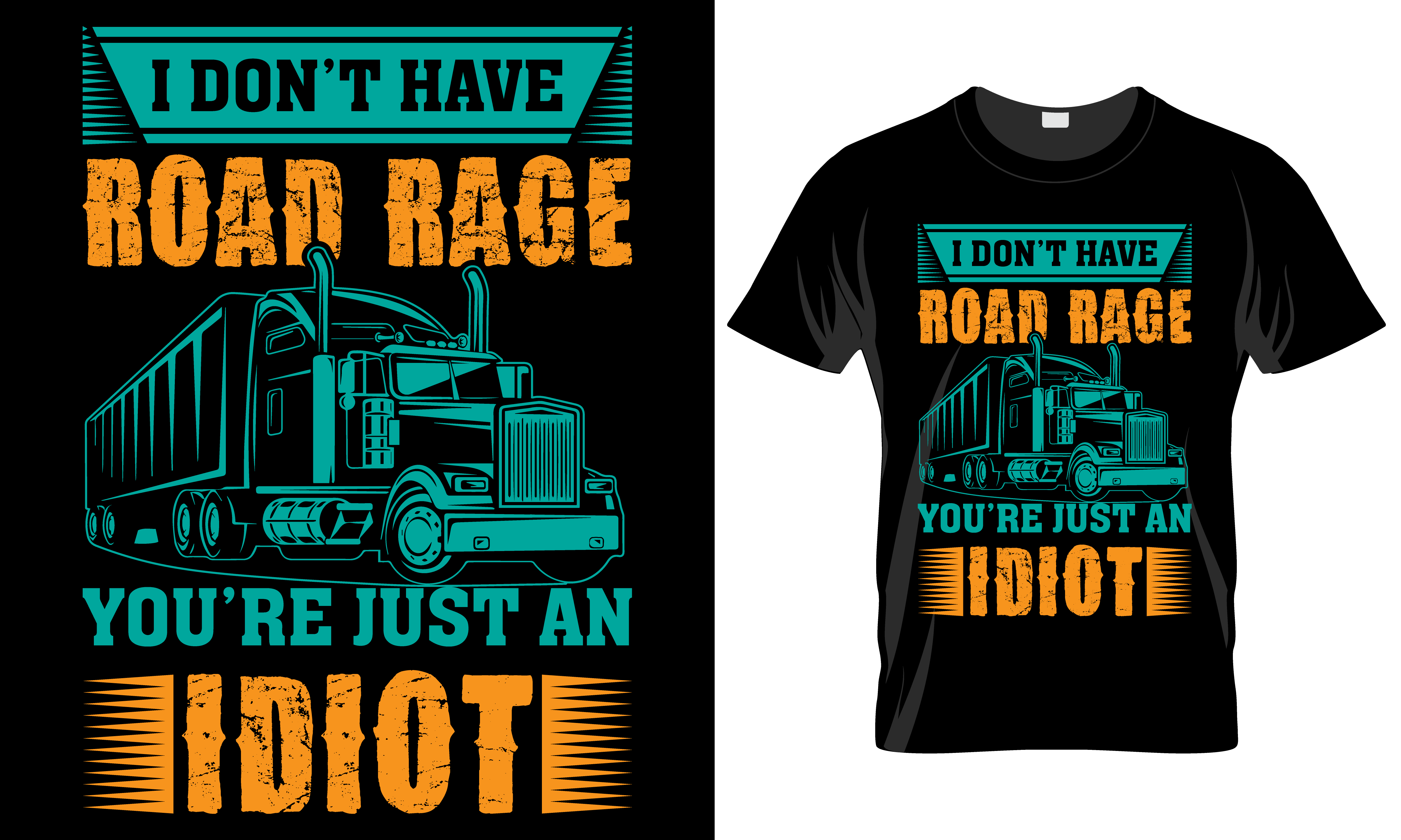 Image of a T-shirt with a great truck print