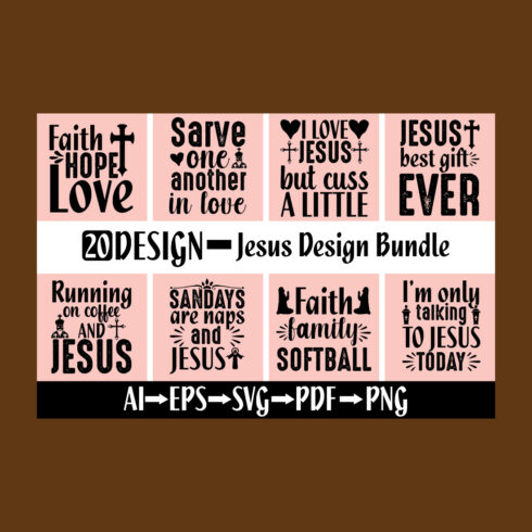 Jesus T-Shirt Design Bundle main cover