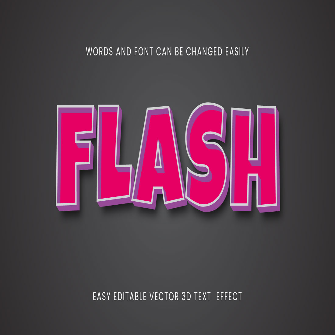 Vector 3d Flash Editable Text Effect Design.