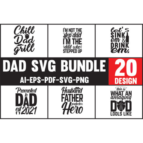 Dad SVG Designs Bundle_main cover.