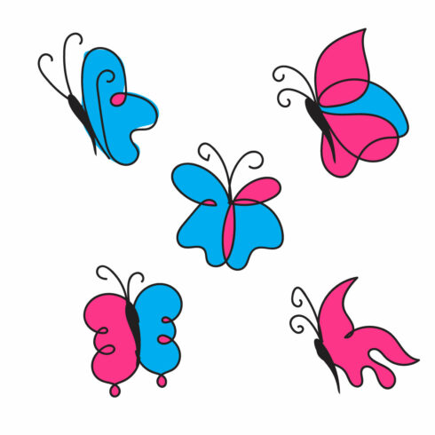 Butterfly Line Art Bundle main image.