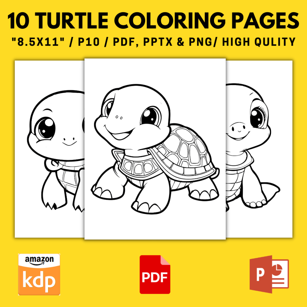 KDP Interior Turtle Coloring Pages For Kids - MasterBundles