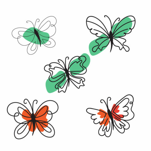 Butterfly Line SVG Bundle image cover.