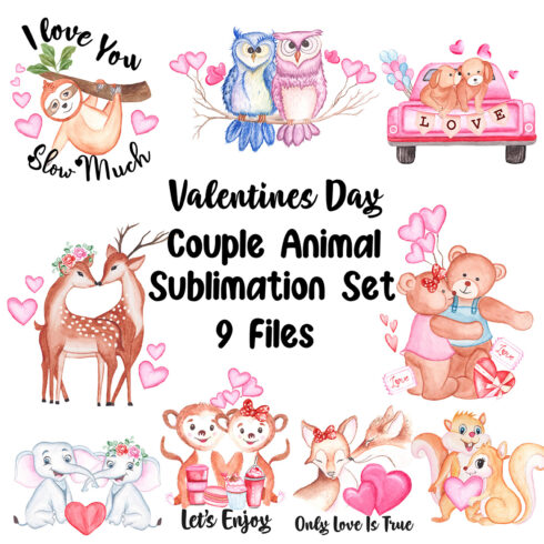 Valentines Day Animal Sublimation Bundle.
