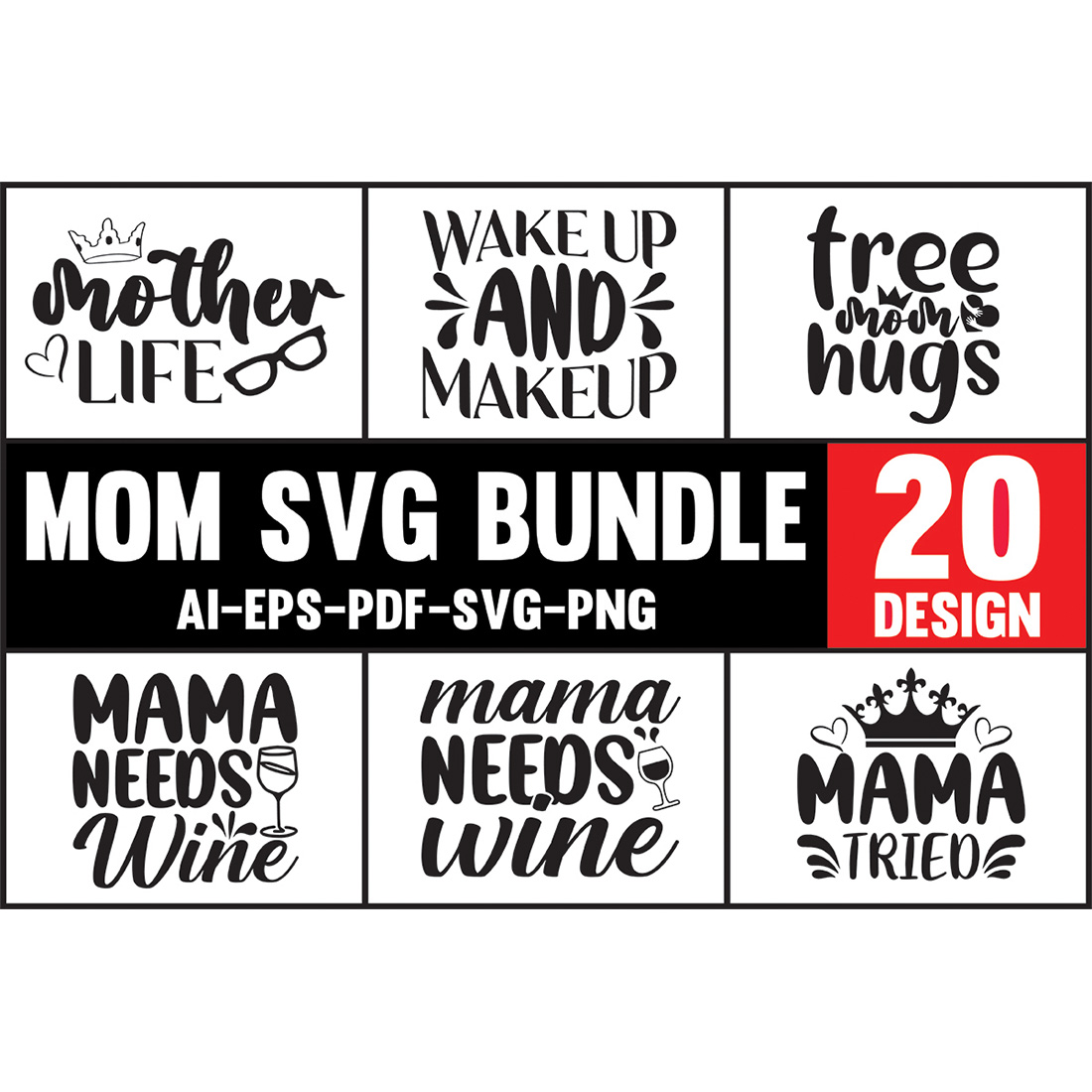 Mom SVG Design Bundle main cover