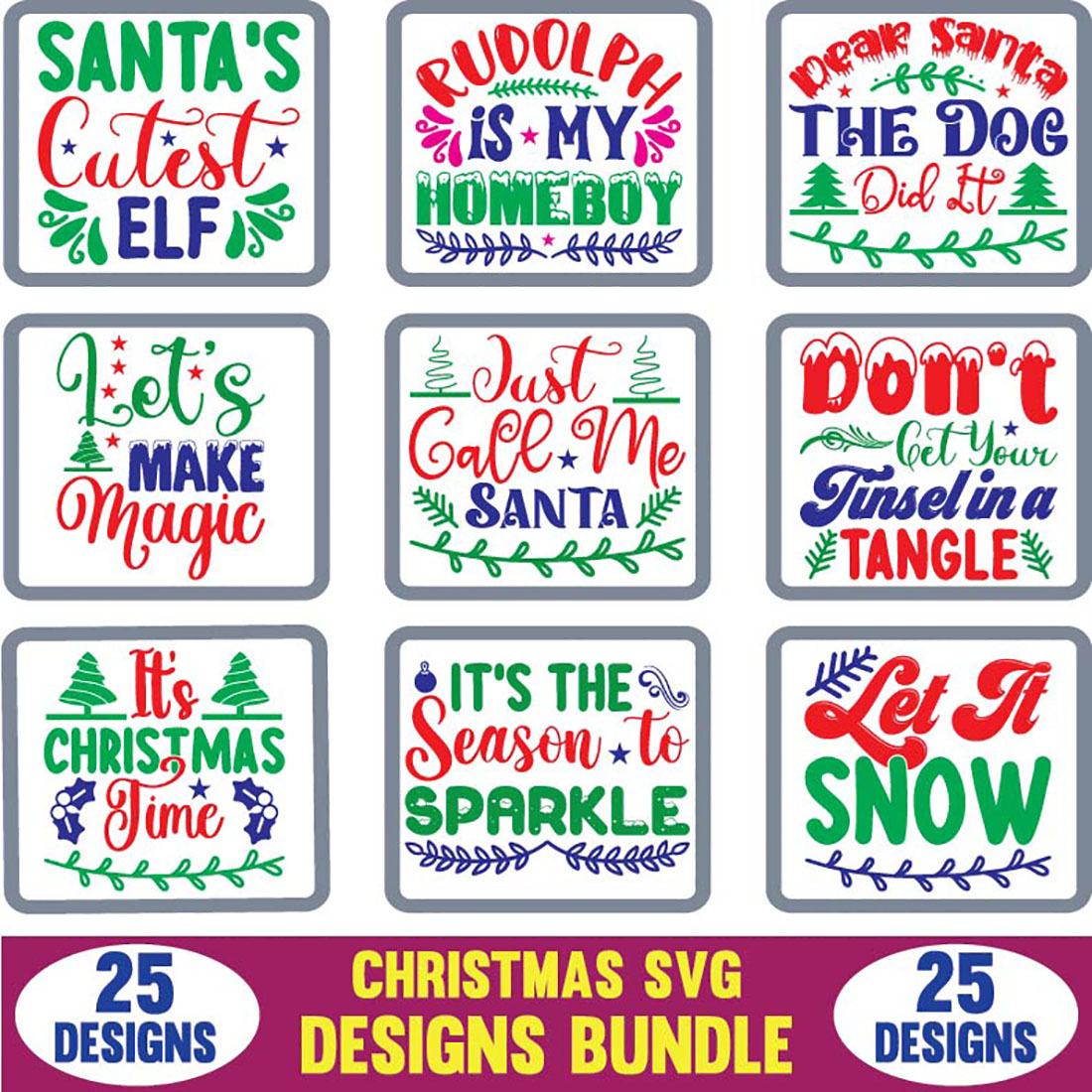 Christmas SVG Designs Bundle main cover