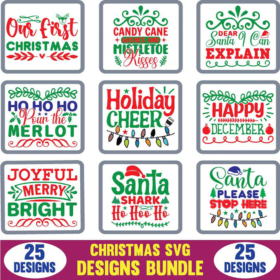 Christmas SVG Designs Bundle main cover