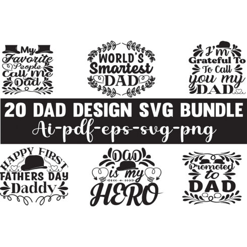 Dad SVG Designs Bundle main cover.