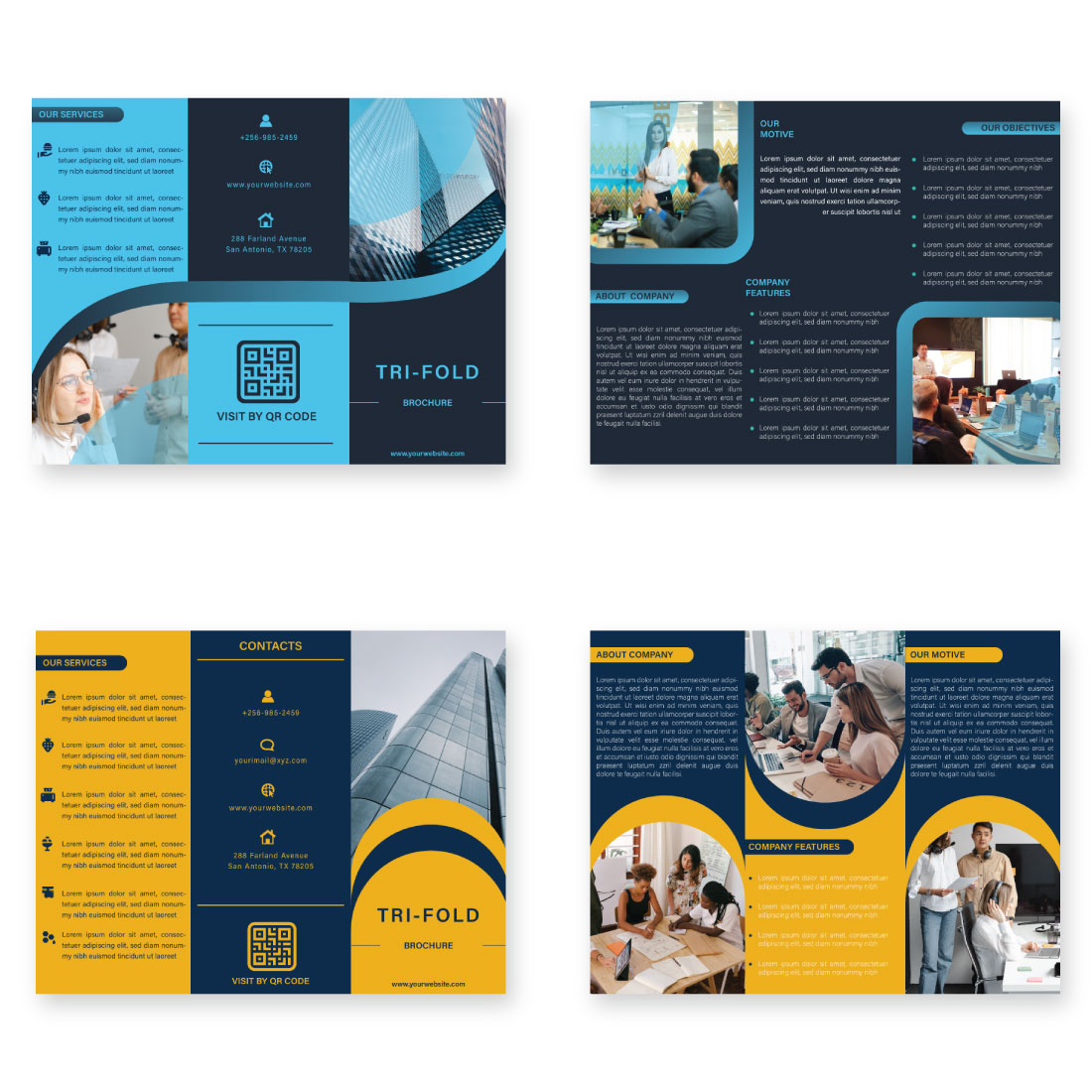 Professional Trifold Brochure Template cover image.