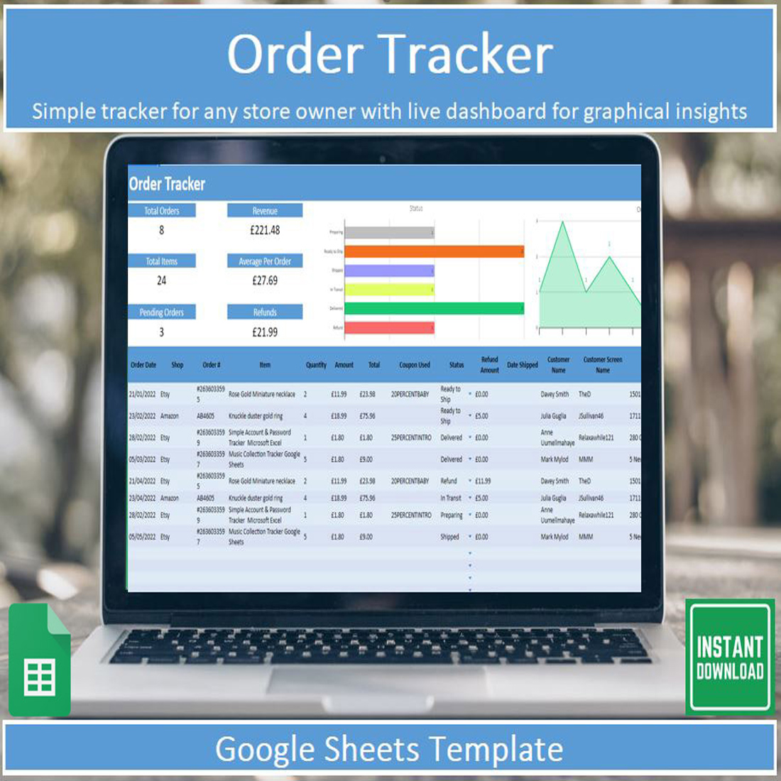 Order Tracker Template cover image.