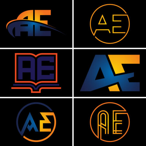 A-E Initial Letter Logo Design main cover.