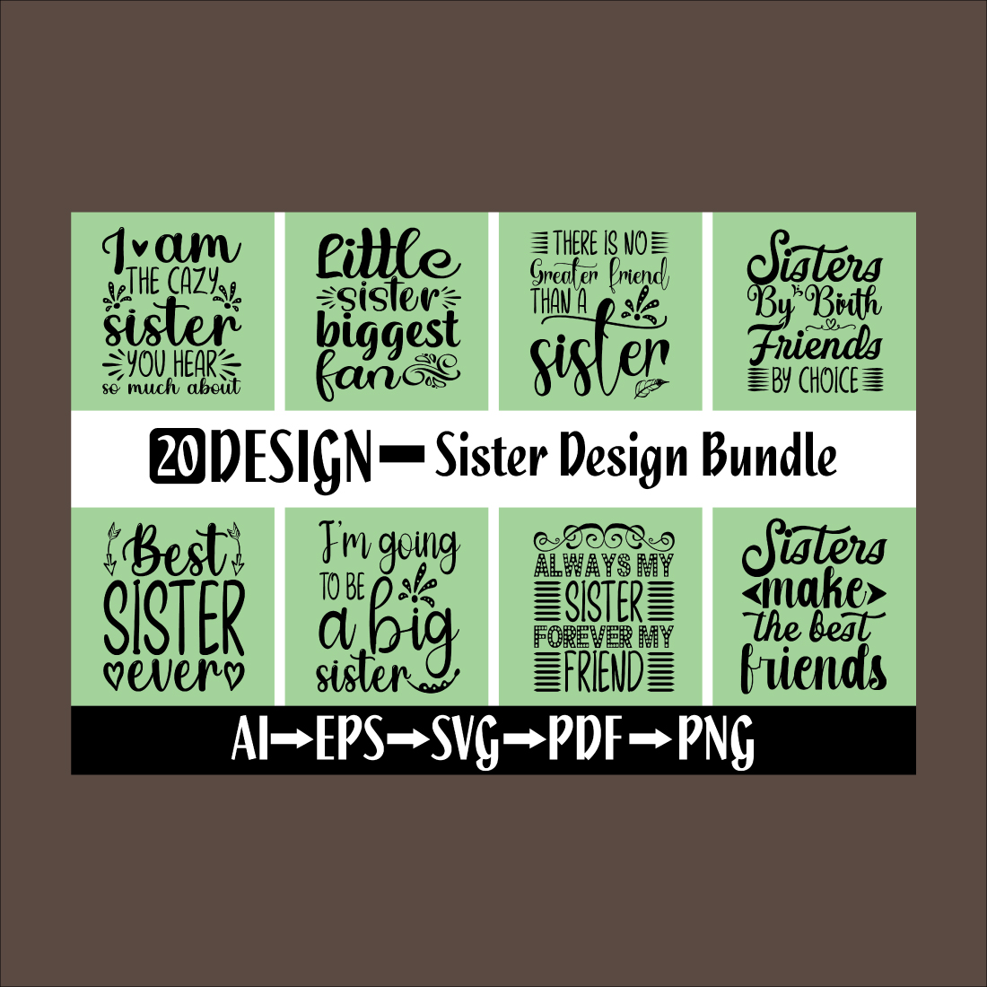 Sister T-Shirt Design Bundle main cover