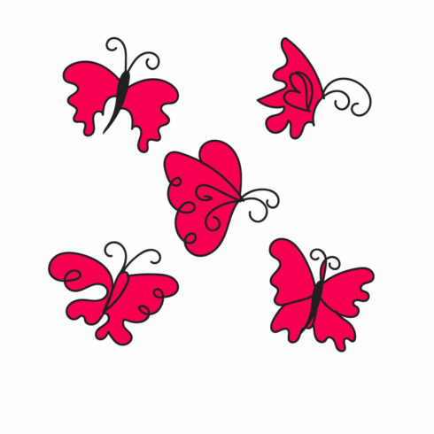 Butterfly Line Art SVG Bundle main cover