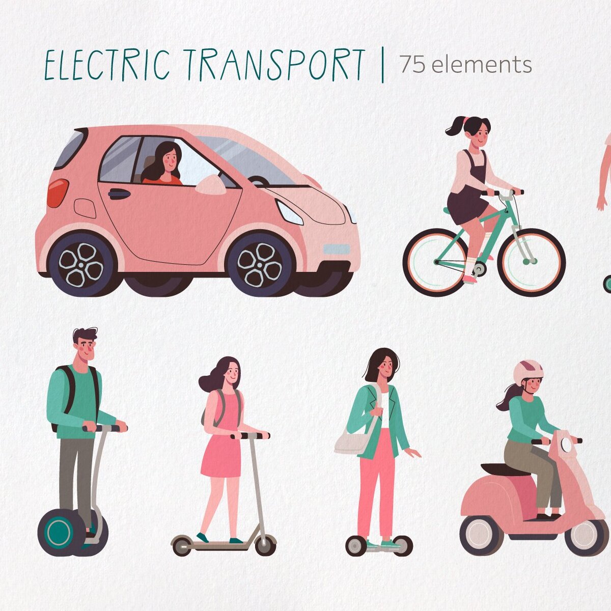 People riding eco electric transport main cover.