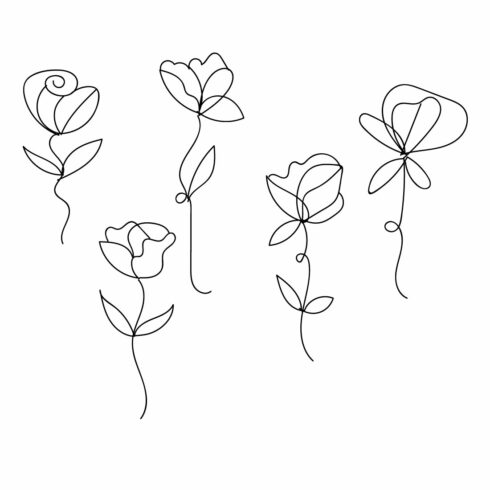 Rose Liner Art SVG Bundle cover