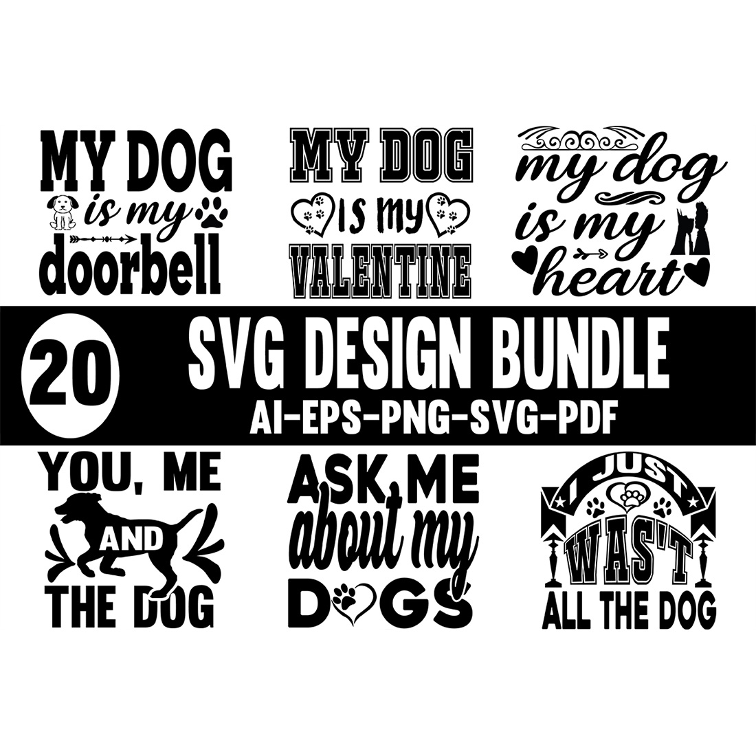 Dog SVG Design Bundle main cover