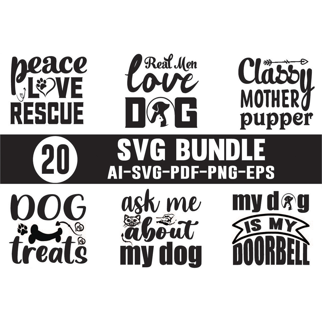 Dog SVG Design Bundle main cover