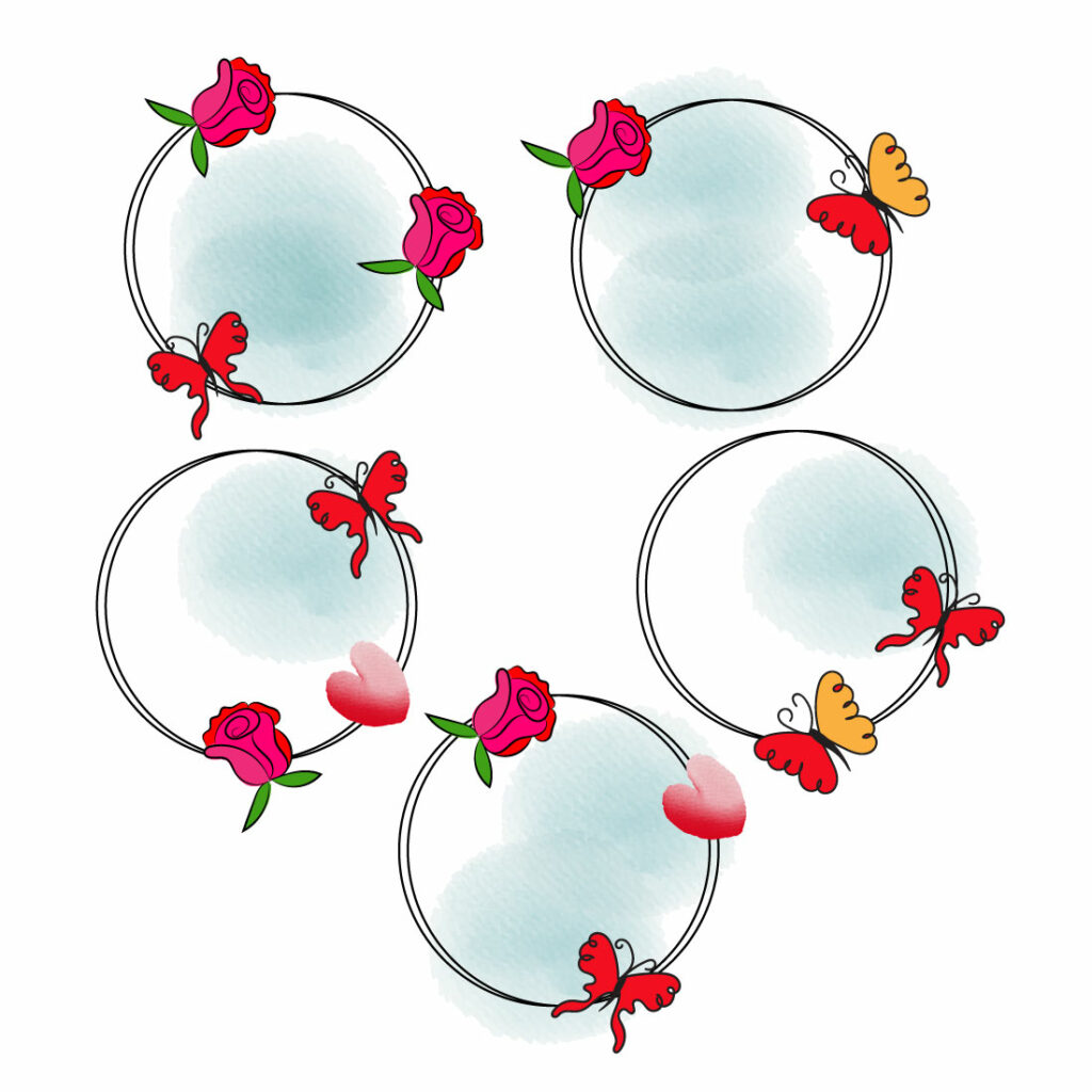 Butterflies and Roses Illustration Bundle - MasterBundles