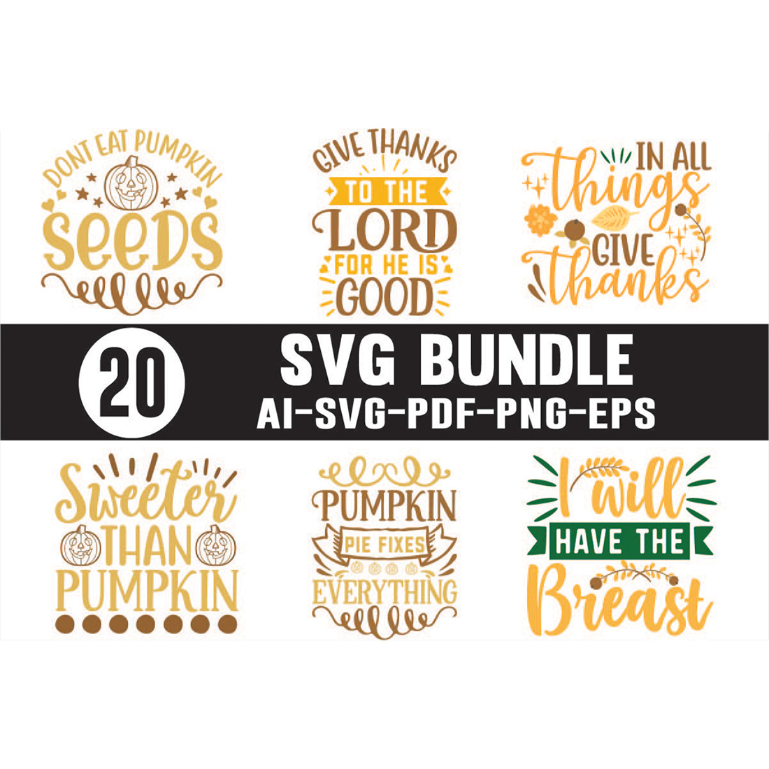 Thanksgiving SVG Design Bundle main cover