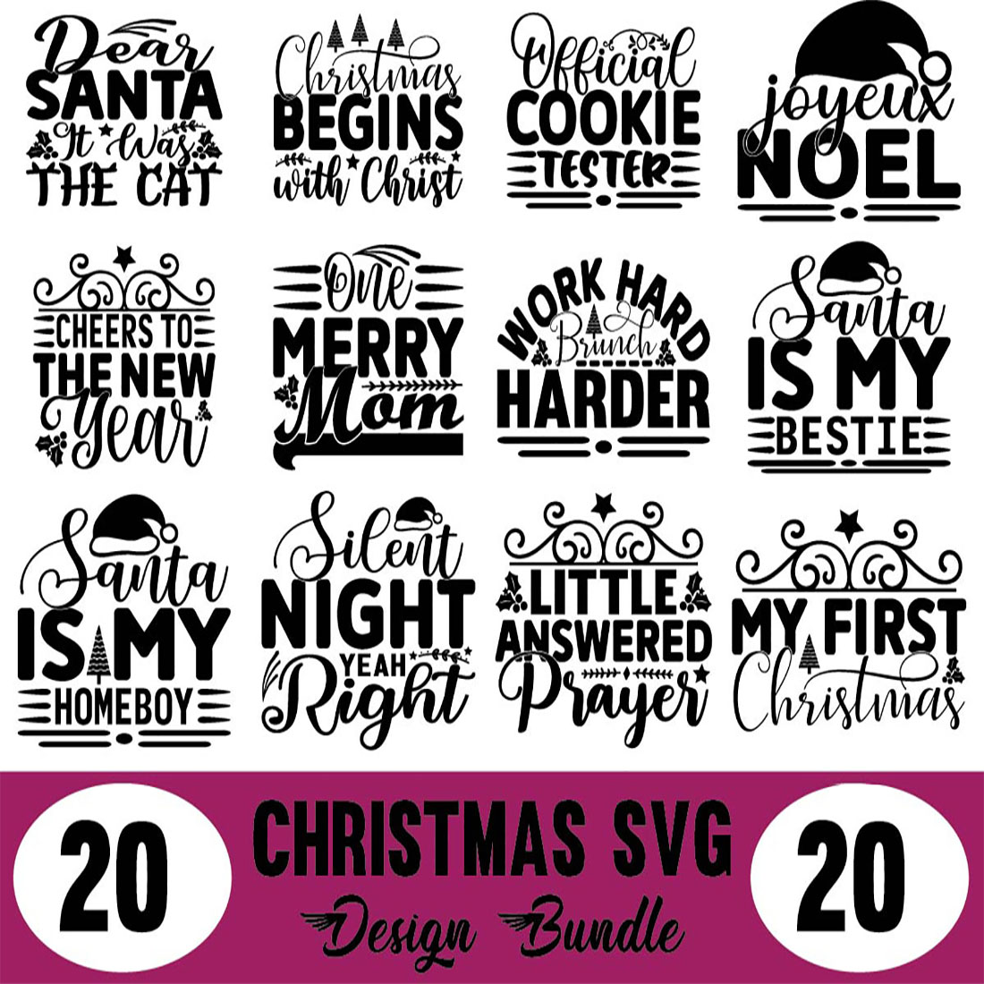 Christmas SVG T-Shirt Designs Set - MasterBundles