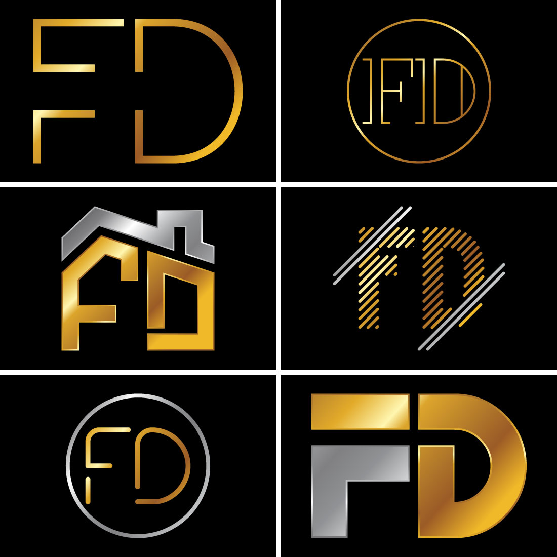 Initial Letter F D Logo Design Vector Template. Graphic Alphabet Symbol For Corporate Business Identity.