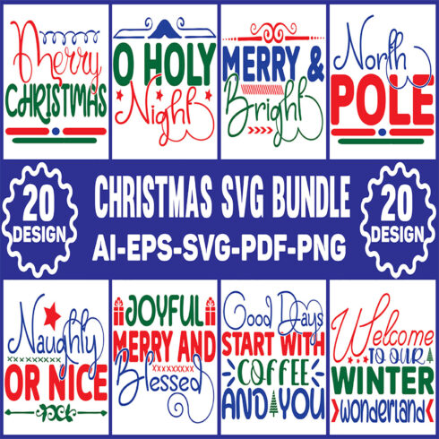 Colorful Christmas SVG Quotes main cover.