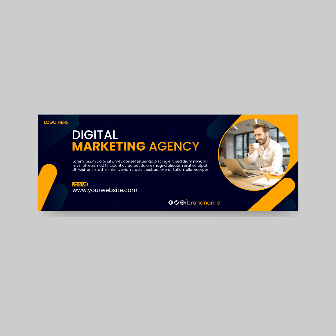 Digital Marketing Agency Facebook Cover Design Template Cover.