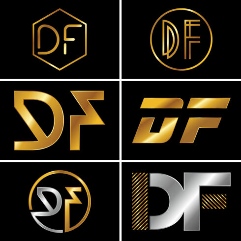 Letter D-F Logo Design Vector Template main image.