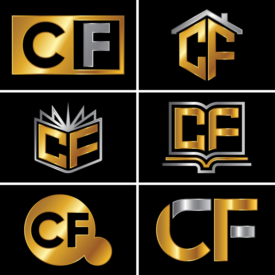 C-F Initial Letter Logo Design main image.