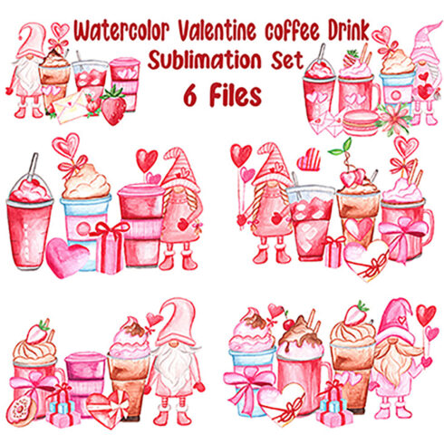 Valentine Coffee Drink Sublimation Set main cover.