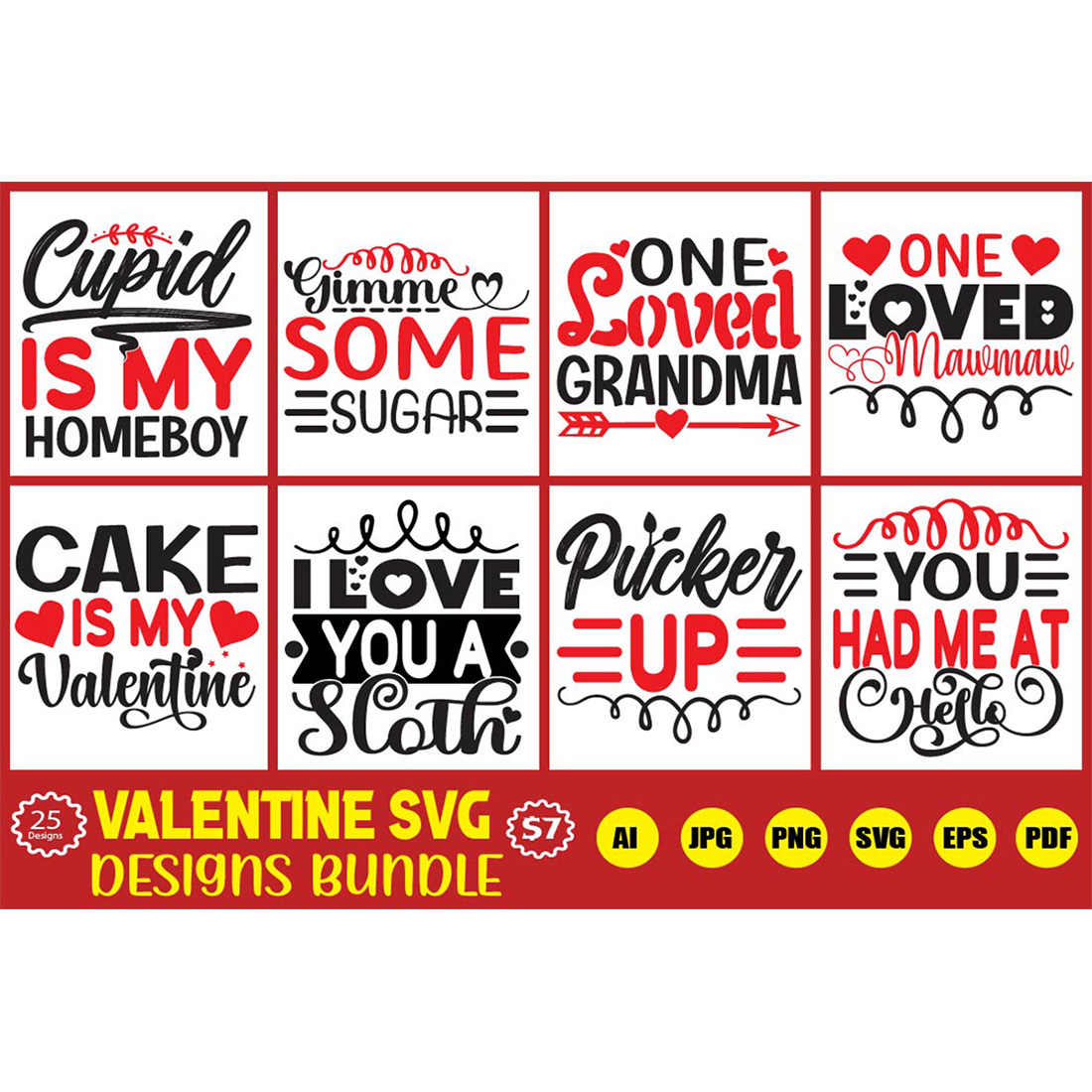 Valentine SVG Design Bundle main cover