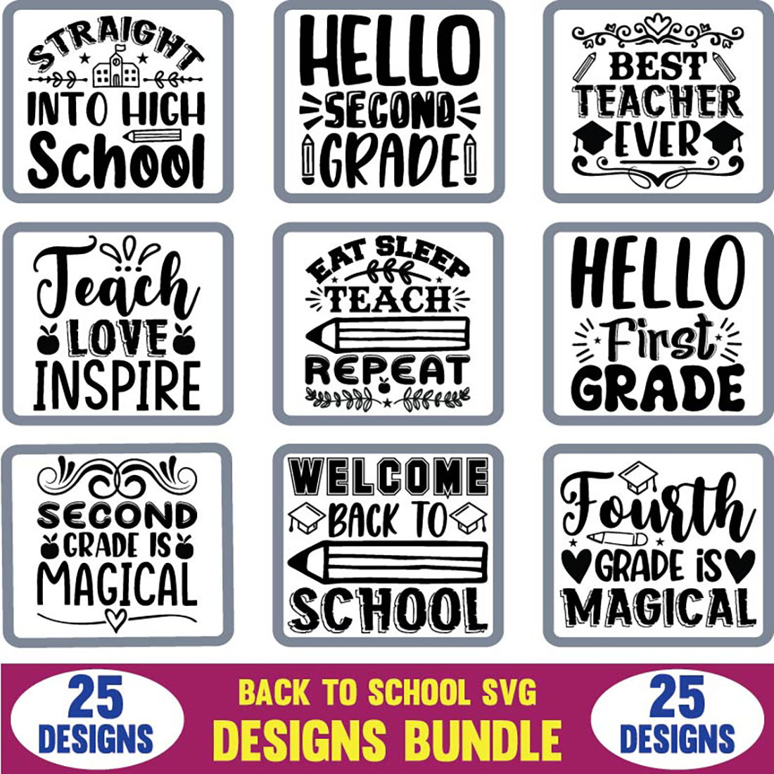 Back To School SVG Designs Bundle main cover