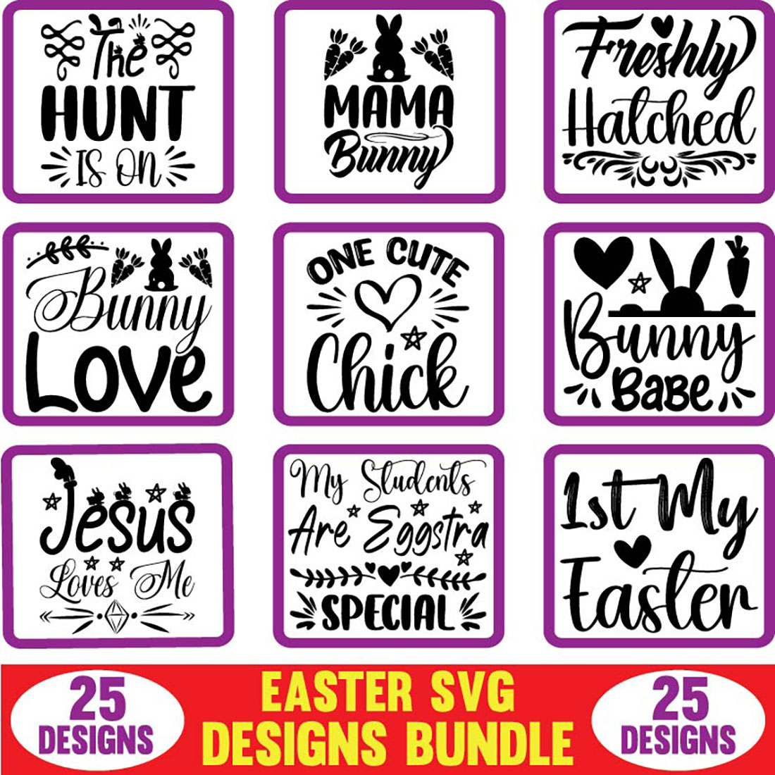 Easter SVG Designs Bundle main cover image.