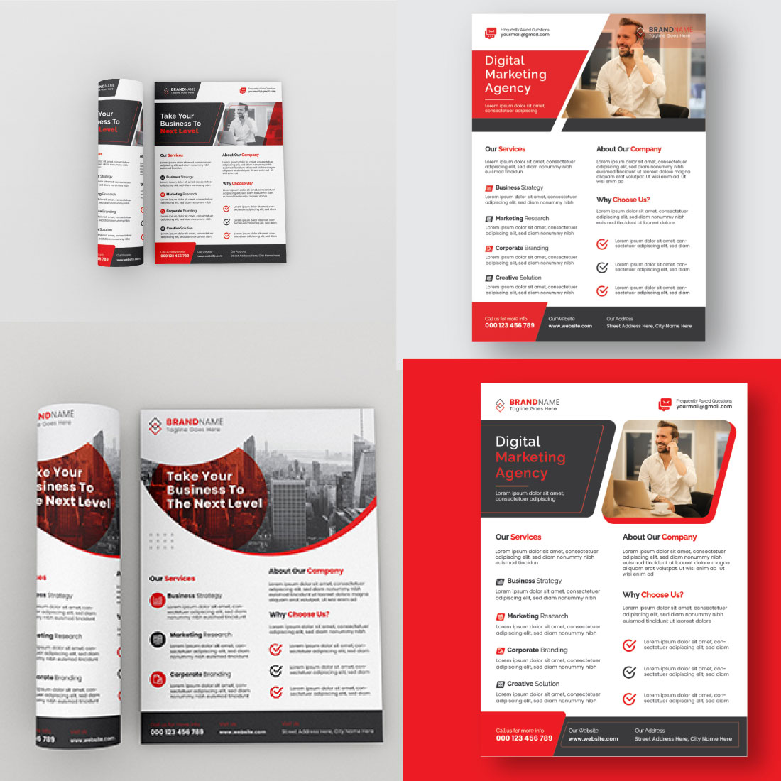 Amazing corporate business flyer images set