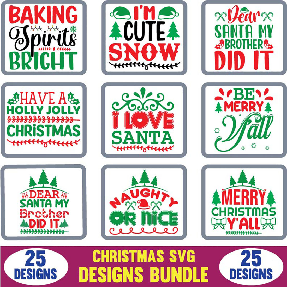 Christmas SVG Designs Bundle main cover