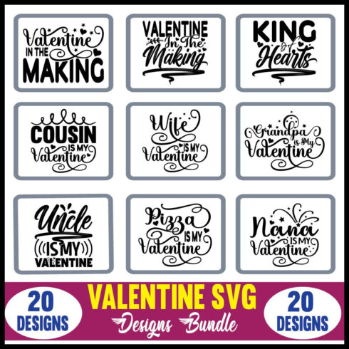 Valentine SVG Designs Bundle main cover.