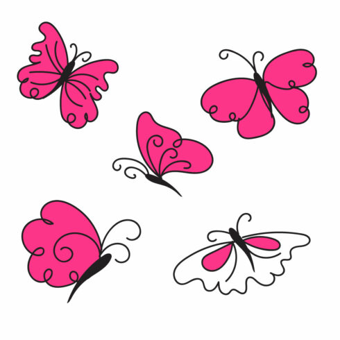 Butterfly Liner Flat SVG Bundle main cover