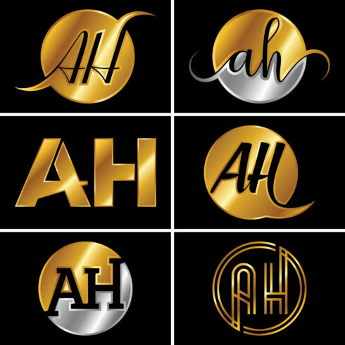 A-H Initial Letter Logo Design main cover.