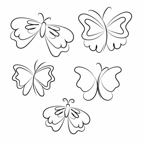 Butterfly Liner Art SVG Bundle main cover