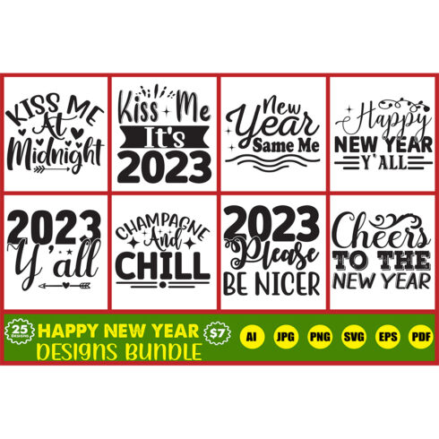 Happy New Year Designs Bundle main cover