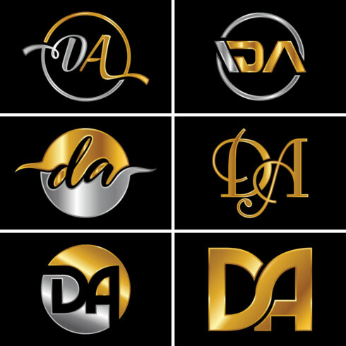D-A Logo Design Vector Template main image preview.