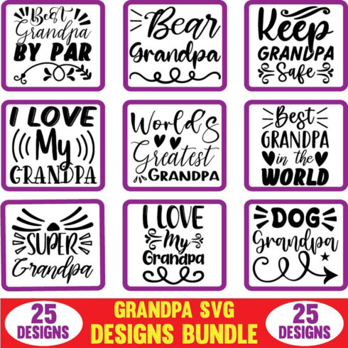 Grandpa SVG Designs Bundle main cover