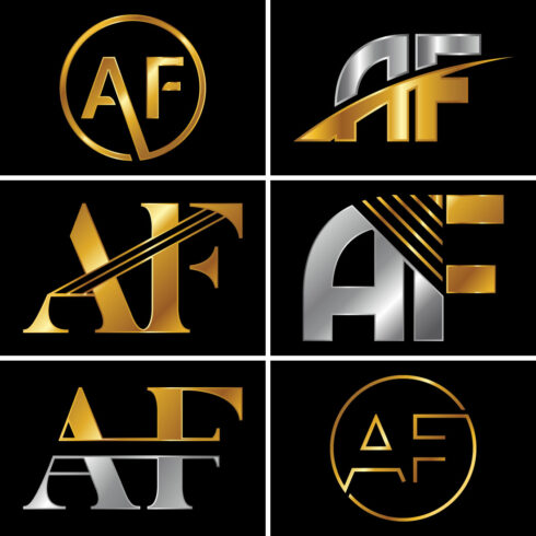 A-F Initial Letter Logo Design main cover.