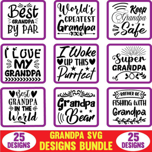 Grandpa SVG Designs Bundle main cover